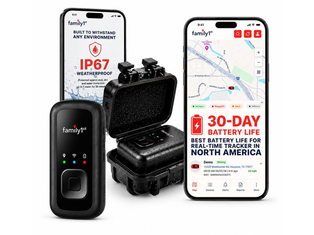 GPS Tracker for Vehicles & Cars Real-Time Tracking Device with App, 30-Day Battery, Waterproof Magnetic Case, Hidden Design, Geofencing, Kids &...