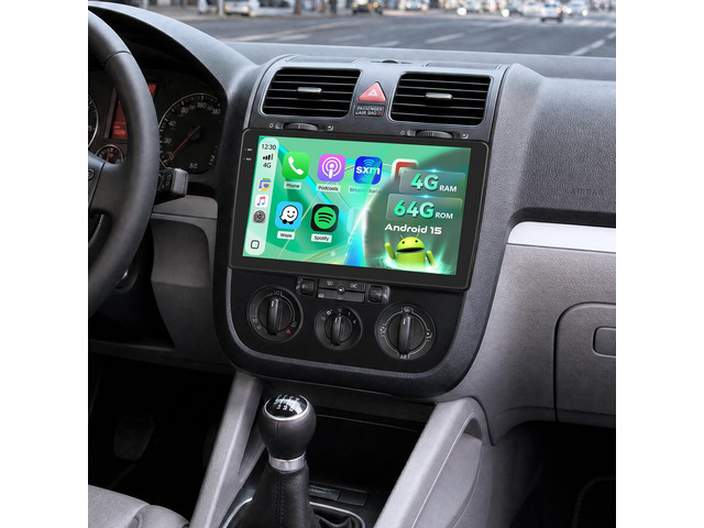 Car Radio for Volkswagen Jetta 2006-2010(Manual A/C) CarPlay Android Auto 10 Inch HD Touchscreen with 4+64G storage, Jetta Stereo with 5Ghz WiFi...