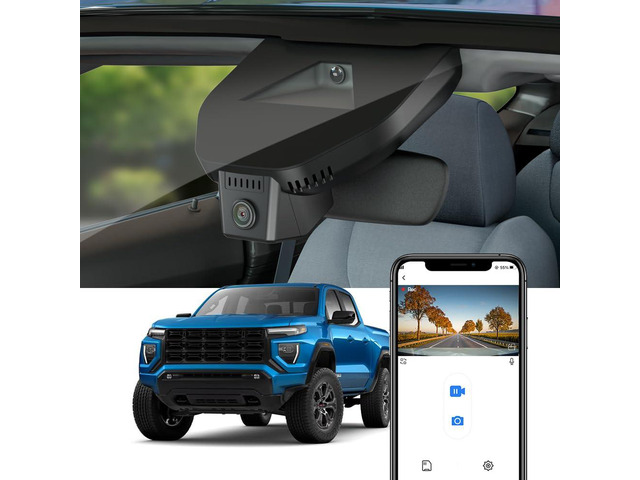 4K Dash Cam Suitable for GMC Canyon 2023-2026 AT4 AT4X Elevation Denali (Has Auto-Dimming), OEM Factory Look, 2160P UHD Video, WiFi & APP, Loop...