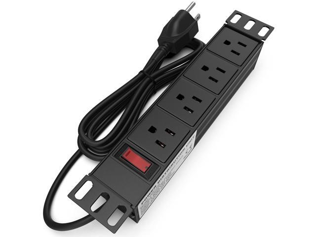 10' Mini Rack PDU - 1U (4 Outlet) for 10in Network Cabinet - TP1713 Power distribution unit for 10in mini server rack, power strip w/ protection...