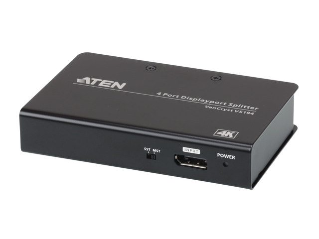 VS194 4-Port True 4K DisplayPort Splitter SST Split or MST Extended Display - Connect 1 DP Source to 4 Display Port Computer Monitor - TAA...