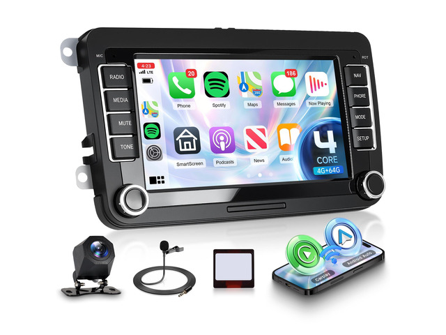 4G+64G Android Car Stereo for VW Golf MK5 MK6 Passat Jetta Tiguan T5 EOS Polo with Wireless CarPlay Android Auto, 7 Inch Touchscreen Car Radio GPS...