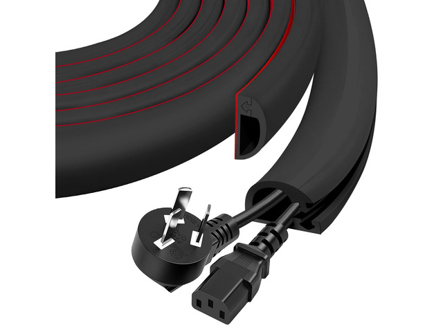 Wall Cord Hider,Flexible Self-Adhesive Wire Cover,Black,Large -118inch Flexible Self-Adhesive, Wire Cover, With Tools,Side-Open Cable Raceway,...