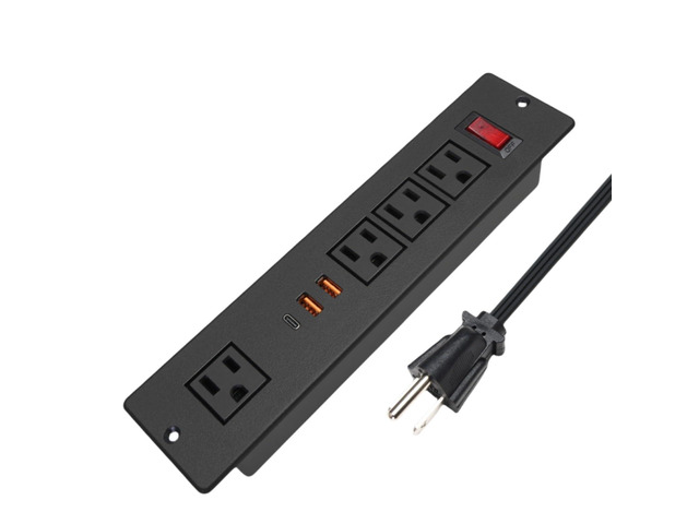 20W USB C Recessed Power Strip, Fast Charge Flush Mount Furniture Outlets,Built in Mountable Power Plug for Desk Tabletop Cabinet Drawer Nightstand...