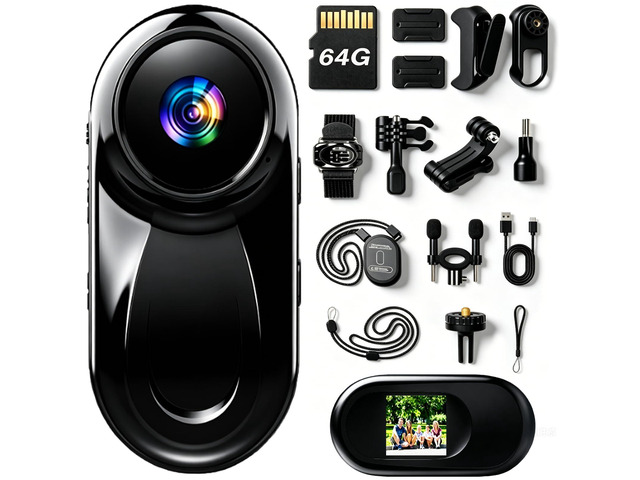 Upgraded 1080P Mini Body Cameras with Audio and Video Recording, POV Camera, Thumb Size Sport Action Camera, Hand Free Camcorder for...