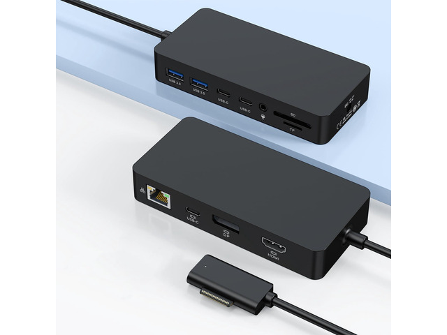 2026 New Surface Dock Triple Displays 4K HDMI+DP+Thunderbolt 4, 12 in 1 Surface Pro Docking Station with 120W Power Adapter for Surface Pro...