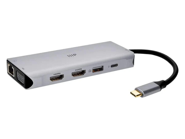 12-in-1 Dual-HDMI + VGA MST Triple Monitor Docking Station, 4K, 5Gbps USBA, 100 Watts PD, 3.5mm Dual Audio Jack