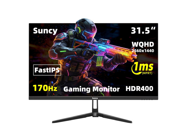 32 inch 2K 170Hz Gaming Monitor, Fast IPS 1ms QHD (2560 x 1440) Monitor FreeSync98% sRGBVESA Compatible, DisplayPort HDMI, Black