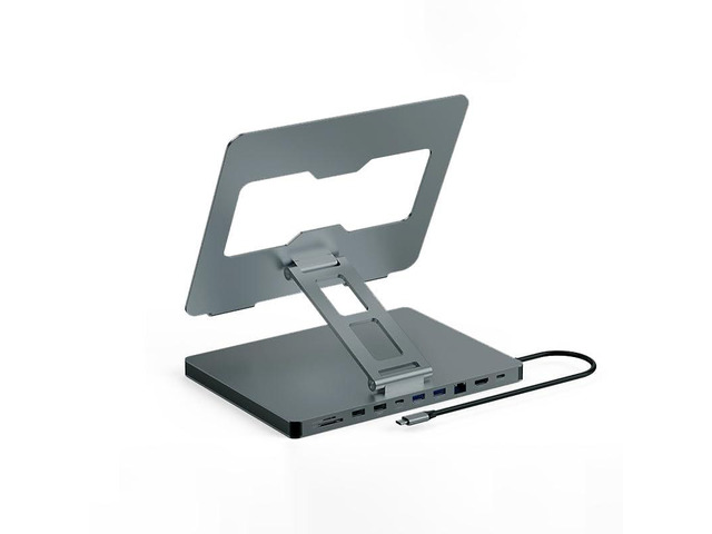 USB C Hub Stand for MacBook Pro, 10 in 1 Adapter for MacBook Air Docking Station with 4K 60Hz HDMI, RJ45 Gigabit Ethernet, SD/TF Card Reader, 4 USB...