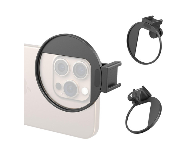 Universal 67mm Threaded Filter Adapter for Phone Photography, Compatible with 67mm Threaded Filters & LED Lights, Built-in Cold Shoe Mount -5174