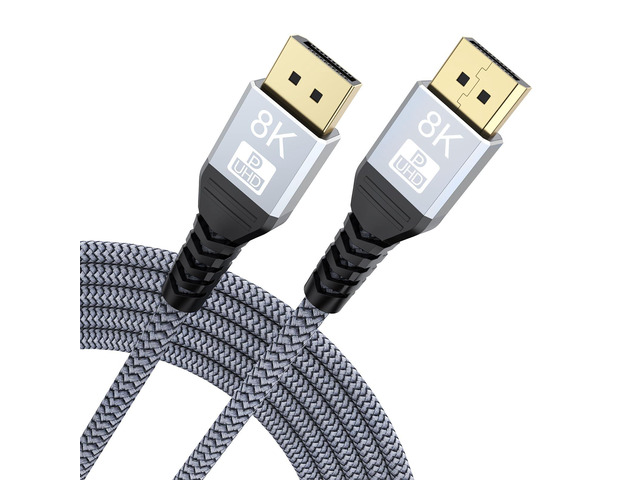8K DisplayPort Cable 12FT, Display Port 1.4 Cable 12 Feet DP to DP Cord (8K@60Hz, 4K@144Hz, 2K@240Hz, 32.4Gbps, Dynamic HDR, HDCP2.2, 3D) for...