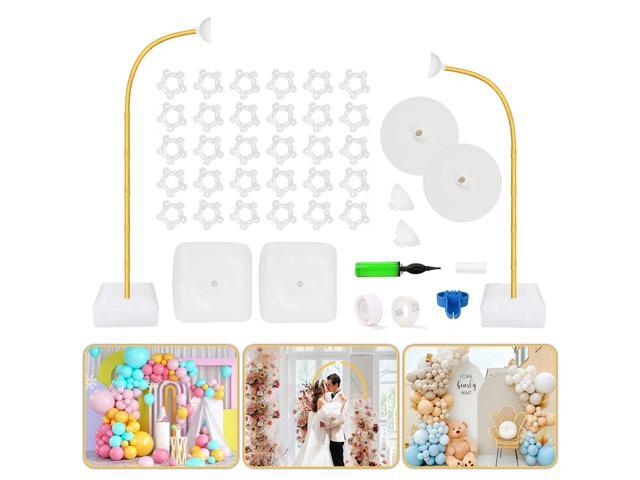 Half Arch Backdrop Stand for Party Adjustable Height Gold 8.2FT& 6FT Bending Balloon Arch Stand Kits for Decorations Farme at Wedding, Party,...