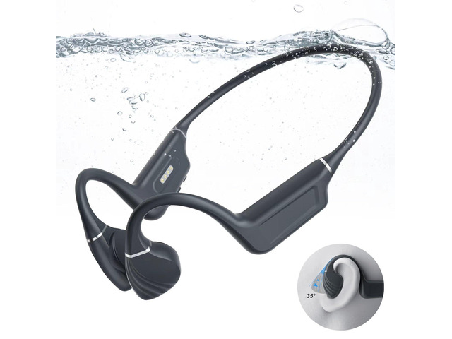 Bone Conduction Headphones - Bluetooth 5.4 & 32GB Memory MP3 Player IP68 Waterproof Headphones for Swimming, Bone Conduction with Mic Open Ear...