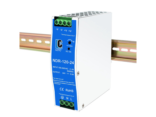 24Vdc Power Supply NDR 120W;Dual Output (Input:100-240VAC,Output:24VDC,50/60HZ) Power Supply Switch Switching Converter DC (24V 5A)