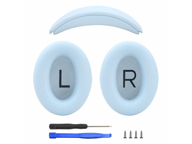 Earpads and Headband Cover Ear Muffs for Bose QC35 QC45 Headphones Accessories with Protein Leather& Memory Foam (Sky Blue)