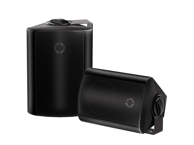 4 Inches Passive Outdoor Speakers with 200Watt Powerful Bass Expansive Stereo Sound Coverage All-Weather Durability (Pair, Black)