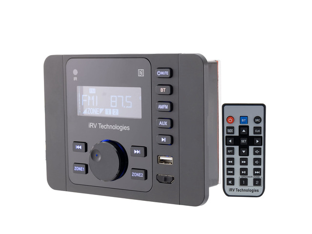 Car Stereo with Bluetooth,IRV Technology iRV36 Wireless RV Radio,Supports HDMI in & Out,APP,Digital Stereo Sound,A & FM,Clock,NFC,USB 5V Charging,2...