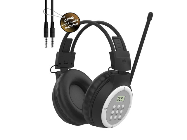 A1 AM FM Radio Headphones 2*AA Battery Operated ((Not Included) Over Ear Headphone with Radio Bulit In, Best Reception, Comfortable Wear, Easy to...
