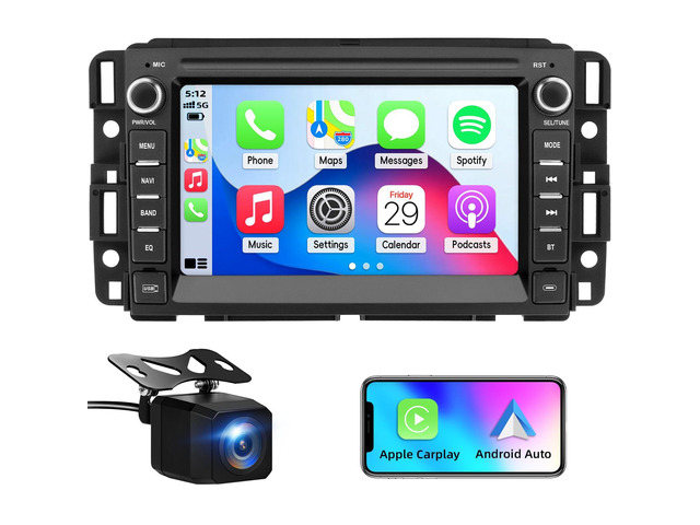 Car Radio for Chevy Silverado 2007-2013 with Carplay Backup Camera Radio for Chevy Silverado 1500 Tahoe GMC Sierra Yukon with Carplay Android...