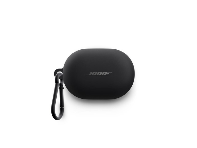 QuietComfort Earbuds Silicone Case Cover, Protective Silicone Exterior, with Aluminum Carabiner for Convenient Carrying, Black