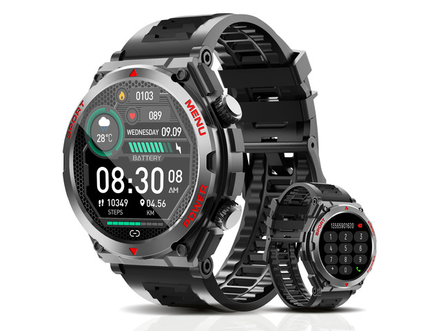Military Smart Watch,1.52-Inch Smartwatch with Text and Call,24/7Heart Rate Sleep Monitor,Blood Oxygen,and Activity Trackers-Compatible with iPhone...