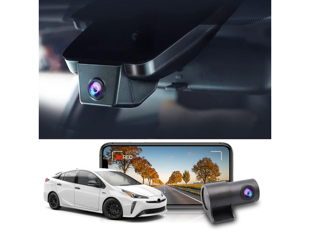 Front 4K+Rear 1080P Dash Cam Adapts for Toyota Prius 2018-2022 (Part No#86466-47021) 4th Gen/XW50, OEM Factory Look, Dual HD Video, WiFi & APP,...