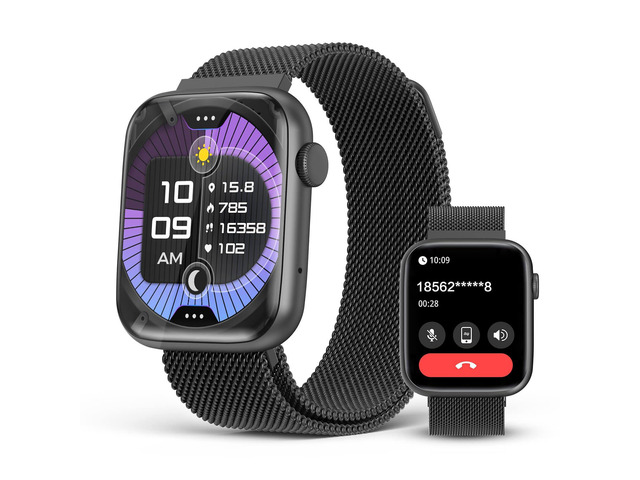 Black Smart Watch for Men, 1.9' AMOLED AOD, DA GPT AI, Magnetic Band, Blood Pressure/SpO2 Monitor, 24/7 Heart Rate/Sleep, IP68 Waterproof Fitness...