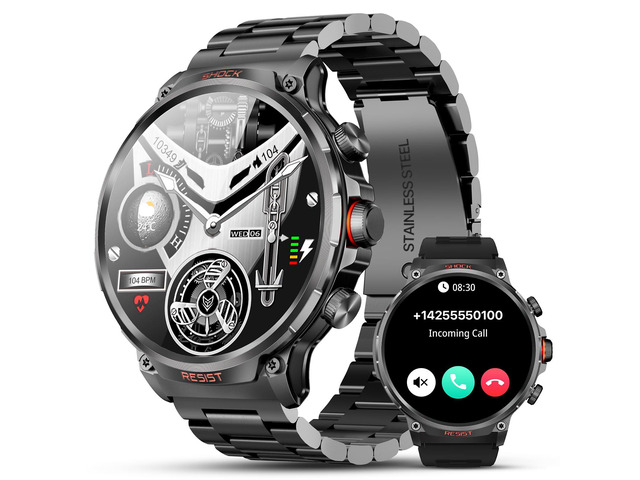 Military Rugged Smart Watches for Men, 1.85' HD Tactical Fitness Tracker Answer/Make Calls, 710mAh Battery, 100+ Sports Modes, Heart...