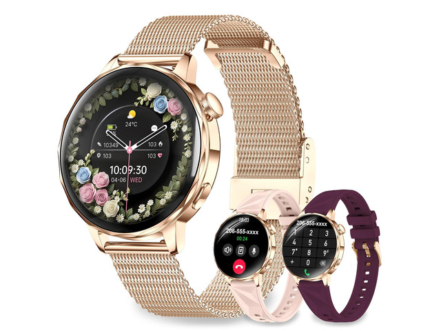 Smart Watches for Women, 1.27'' Smartwatches (Answer/Make Calls) Compatible with iPhone/Android Phones, IP68 Waterproof Fitness Tracker Watch with...