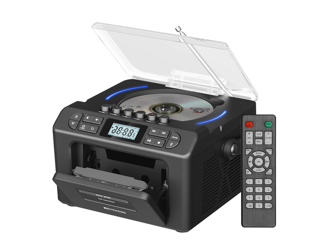TR642 Boombox with CD and Cassette Player, Radio with CD Player for Home/Gifts, 15H Long-Lasting, Wireless 5.3, LED Ambient Lighting,...