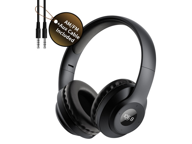 X5 AM FM Radio Headphones, Rechargeable Portable Radio Headset for Mowing Excellent am fm Reception, Preset, Long Battery Life, Soft radio Ear...