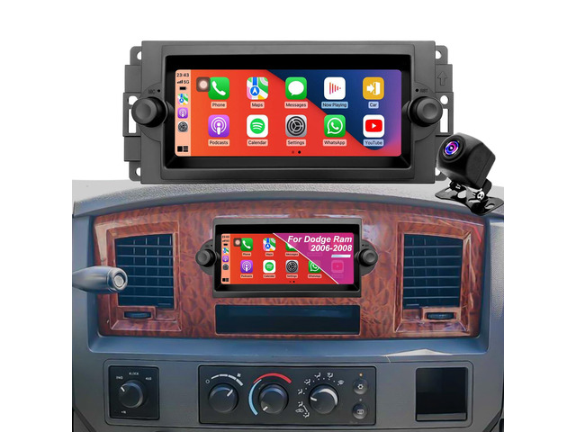 Car Radio for Dodge Ram 1500/2500/3500 2006-2008, Dakota 2005-2007, Durango 2004-2009, Chrysler 300C/300 Jeep Grand Cherokee 2005-2007, 6.86''...