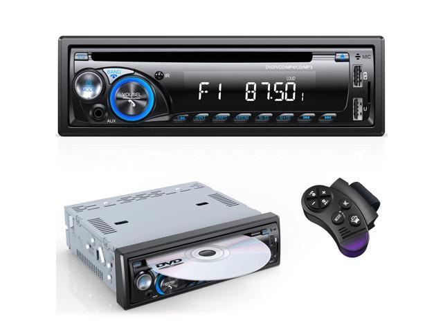 Car Radio Bluetooth with CD DVD Player, Single Din Car Stereo FM/AM Car Radio Bluetooth with CD Player, Support 2 USB/SD/AUX/7 Colors/Fits 9-24V...