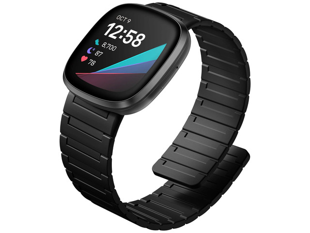 Magnetic Band Compatible with Fitbit Versa 4 Bands/Versa 3/Sense/Sense 2 Bands for Men Women, Soft Sport Silicone Strong Magnet Waterproof Strap...