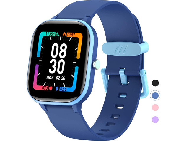 Kids Fitness Tracker Watch, IP68 Waterproof Smart Watch with 19 Sport Modes, Pedometer, Heart Rate Monitor, 19 Sports Modes, Great Gift for Kids