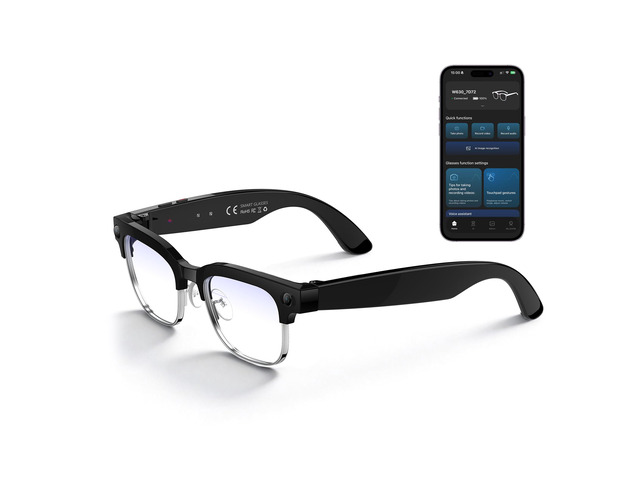 AI Smart Glasses with 8MP Camera, 1080P Video & HD Photo, Bluetooth Audio, AI Voice Assistant, Real-Time Translation, Object Recognition,...
