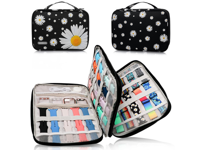 Watch Band Organizer Case for Apple Watch Band, Portable Bands Holder Organizer for 35 Straps, Travel Strap Storage Bag for iWatch Bands, Pin and...