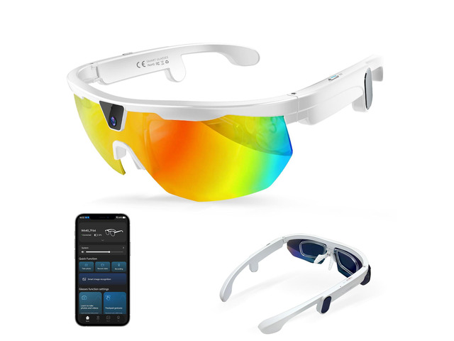 AI Smart Glasses with Camera, 4K Video Recording & 32MP Photo, Polarized UV400 Sports Camera Sunglasses with EIS Stabilization, IP66 Waterproof...