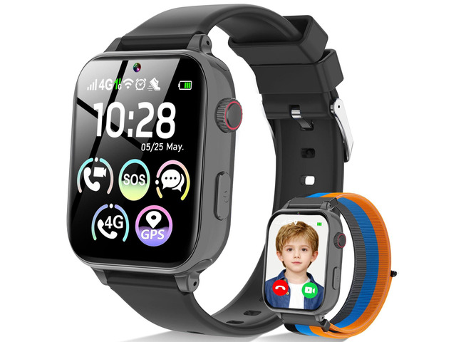 4G Kids Smart Watch for Boys Girls with GPS Tracker, SOS, Two Way Call Video Calling Voice Chat,School Mode, Alarm Clock,Safe...