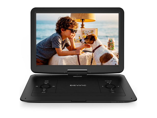 16.9' Portable DVD Player for Kids & Elderly 14.1' HD Swivel Screen, 6-Hour Battery, Plays DVDs/CDs/USB/SD, Sync to TV, High Volume Speaker,...