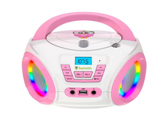 Tunes Kids Boombox CD Player for Children - FM Radio - Includes Batteries - Rose Radio - CD Player with Speakers for Children and Toddlers - Rose
