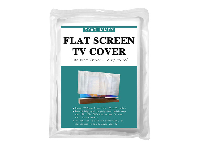 Foam Flat Screen TV Cover Fits Up to 65''W x 36''H, Flat Screen TV Protection During House Moving, Storing, or Home Renovation
