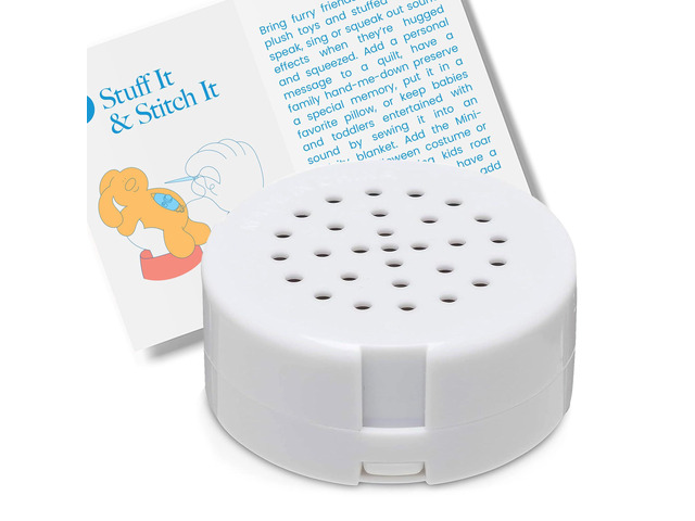 Mini-Me, 60-Second Multi-Message Audio Recorder for Plush Toys, Quilts, Pillow, Crafts, Playful Mini Voice Gift Inserts for Custom Sound Gifting &...