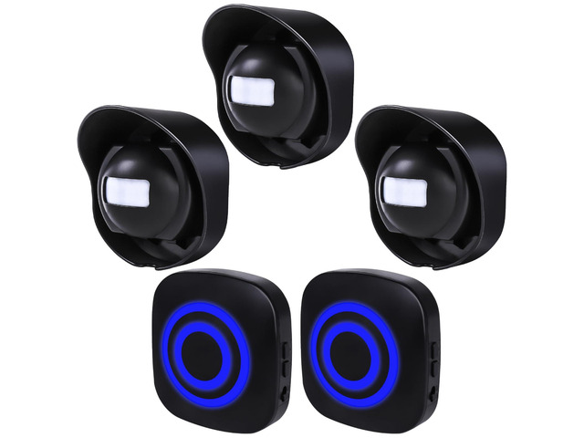 328ft Range Wireless Driveway Alarm Outside Weather Resistant Motion Sensor Alarm Security Alert-Protect Outdoor/Indoor Property-2 Receiver and 3...