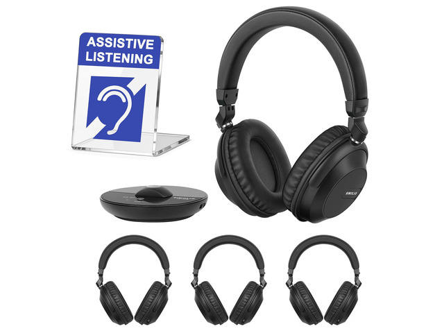 Bluetooth Wireless Headphones for TV Group Listening Clear Sound 1 Transmitter 4 Rechargeable Headsets, Separate Volume Control & 3 EQ for Each...