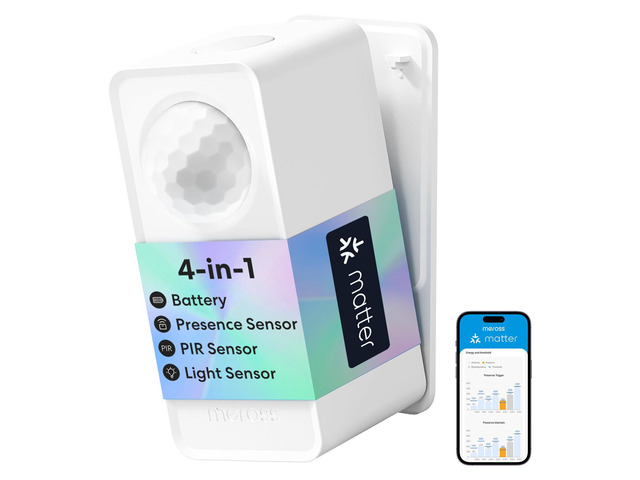 Presence Sensor MS605, IP67 Battery-Powered, Matter Over Thread Supports HomeKit, Alexa, Google, Home Assistant, AI Learning Smart Motion Sensor,...