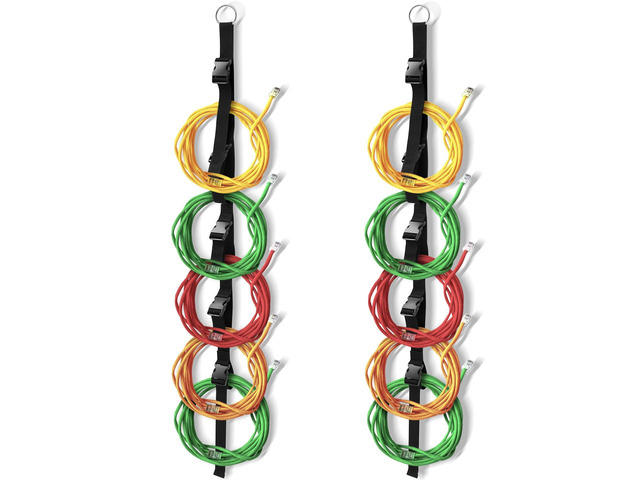 2 Pcs Extension Cord Organizers and Storage Garage Extension Cord Holder with 5 Slots Organizer Black Cord Organizer Straps for Vertical Space...