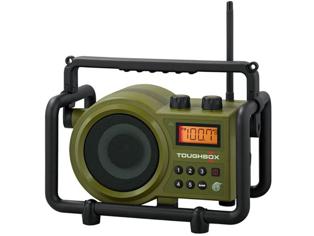 TB-100 TOUGHBOX FM/AM/Aux Ultra-Rugged Digital Rechargeable Radio, Green