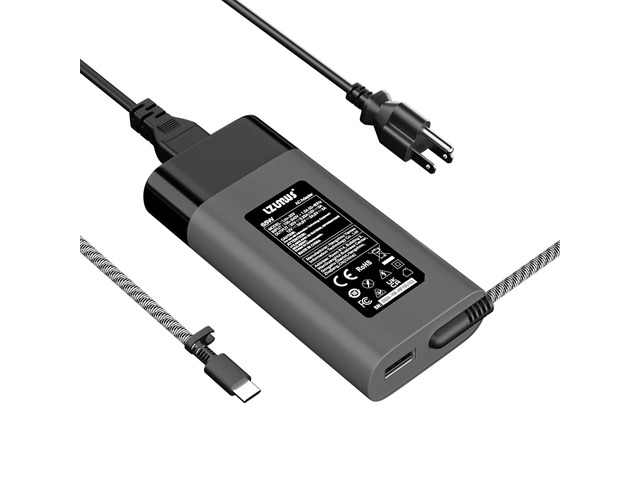 65W USB C Charger for HP Laptop, Dual Port Type C Power Cord, 20V 3.25A Replacement for HP EliteBook Envy x360 Pavilion Chromebook Spectre...