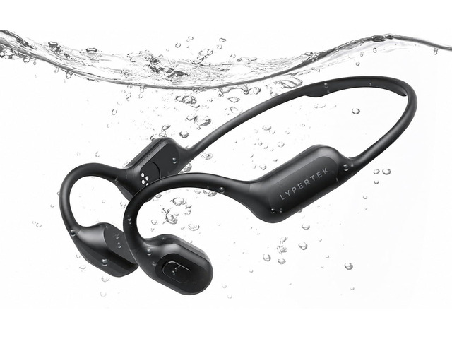 Bone Conduction Swimming Headphones, IP68 Waterproof, 32GB MP3 Bluetooth 6.0, 23g lightweight fit, TÃœV-certified 10m waterproof, rear safety LED,...